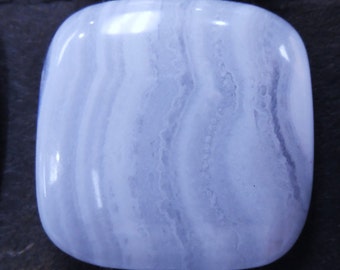 Natural Blue Lace Agate Cabochon 20x20mm, Untreated Gemstone for Jewelry Making