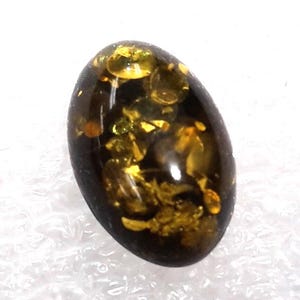 Designers Dream ! Genuine GREEN Baltic Amber oval cabochon 1 pc  size  8 x 12 mm Weight 1.5 Carats