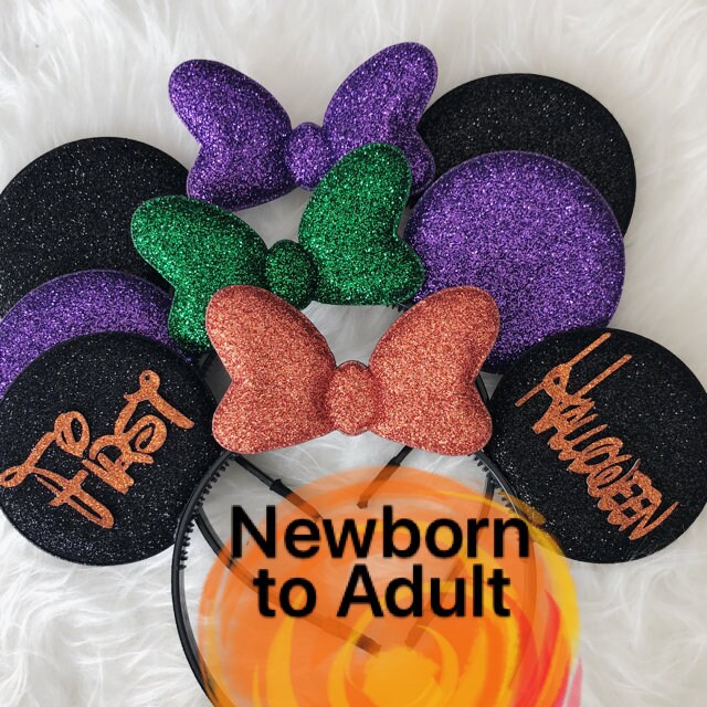 disney halloween minnie mickey ears disneyland halloween party orange minnie costume baby minnie ears elastic headband personalized ears
