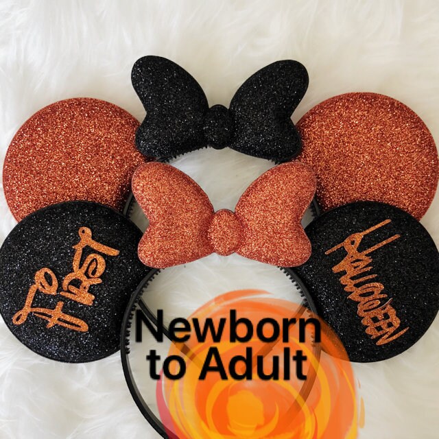 disney halloween minnie mickey ears disneyland halloween party orange minnie costume baby minnie ears elastic headband personalized ears