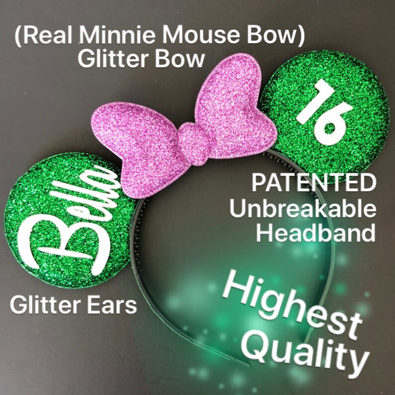 Mermaid Birthday Minnie Ears,Ariel Birthday Minnie Ears,Baby Minnie Ears,Ariel Mickey Ears,Ariel costume,Ariel outfit,Purple Ears,Mint Ears
