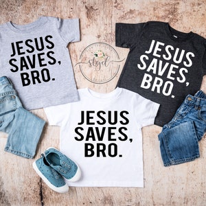 Jesus Saves bro, Christian shirt, Boys Christian shirt, Vacation bible school, Boys church shirt, church camp shirt, Christian shirt for boy