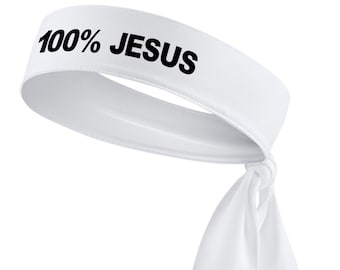 100% Jesus Sports Head Tie Headband Soccer Football White Black Athletic Fitness Stretch Sweatband Headwrap Fútbol Ninja Bandana
