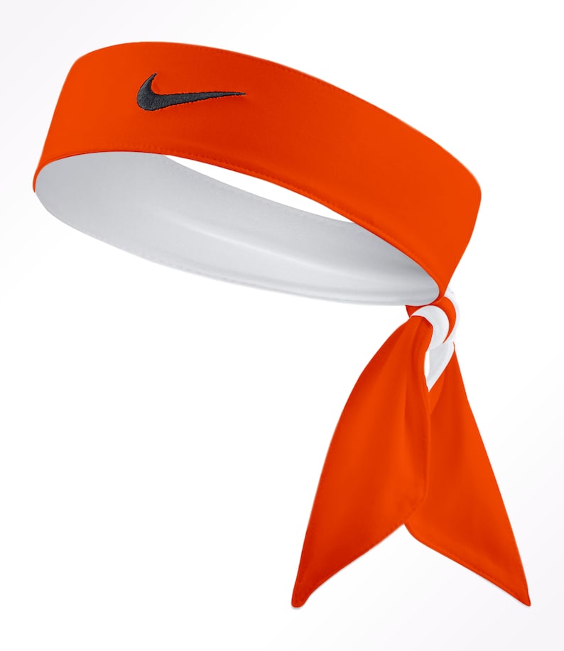 Orange Custom Nike DriFit Head Tie Headband White Black Etsy