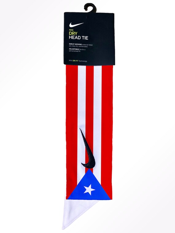 Custom Pr Puerto Rican Flag Nike Dri Fit Head Tie Headband Red Etsy