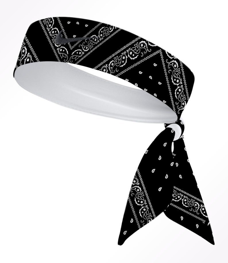 Custom Black Bandana Nike Drifit Head Tie Headband Head Wrap Etsy