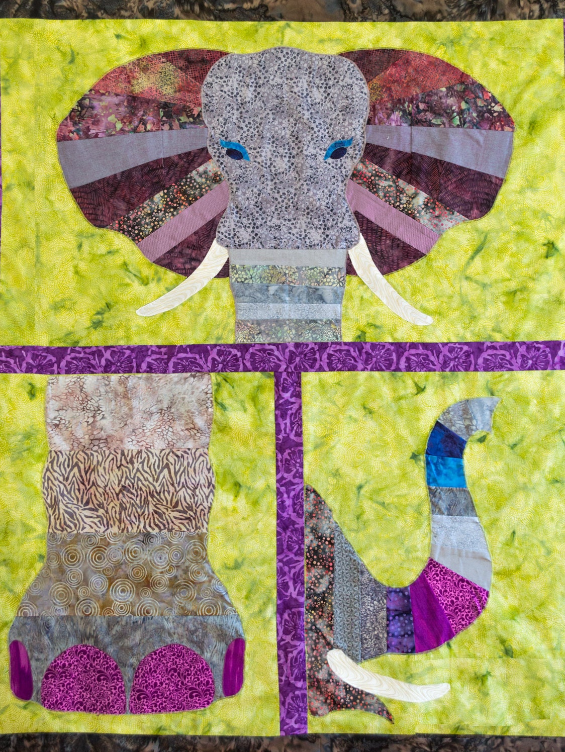 Elephant Quilt Karma Pattern Paper Strip Piecing Raw Edge Etsy