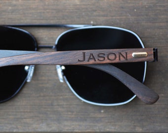 Groomsmen Aviator Sunglasses. Wooden Bamboo Sunglasses. Personalized Wood Sunglasses. Valentines. Groomsmen Gift. Mens and Womens Sunglasses