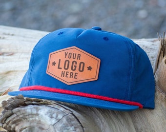 Chapeau avec empiècement en cuir avec logo personnalisé, casquette snapback 256 Umpqua Richardson, chapeau avec logo d'entreprise, chapeau personnalisé, chapeau en corde, chapeaux d'employés, chapeau avec logo personnalisé