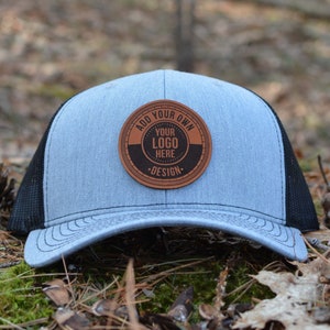 custom logo leather patch hat