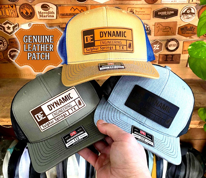 Gorra con parche de cuero personalizado. Gorra Richardson 112 con tu logotipo y parche de cuero genuino personalizado. imagen 3