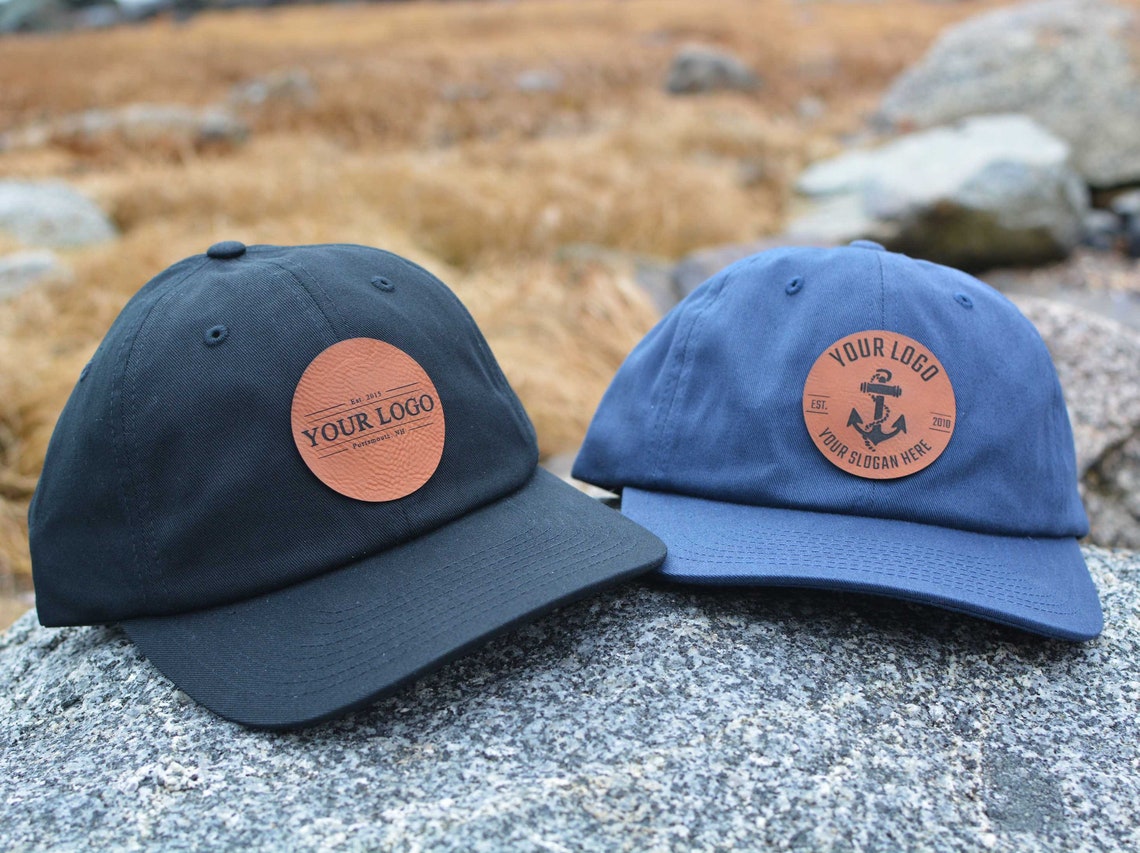 Custom Logo Hats Company Logo Hat Faux Leather Patch Low Etsy