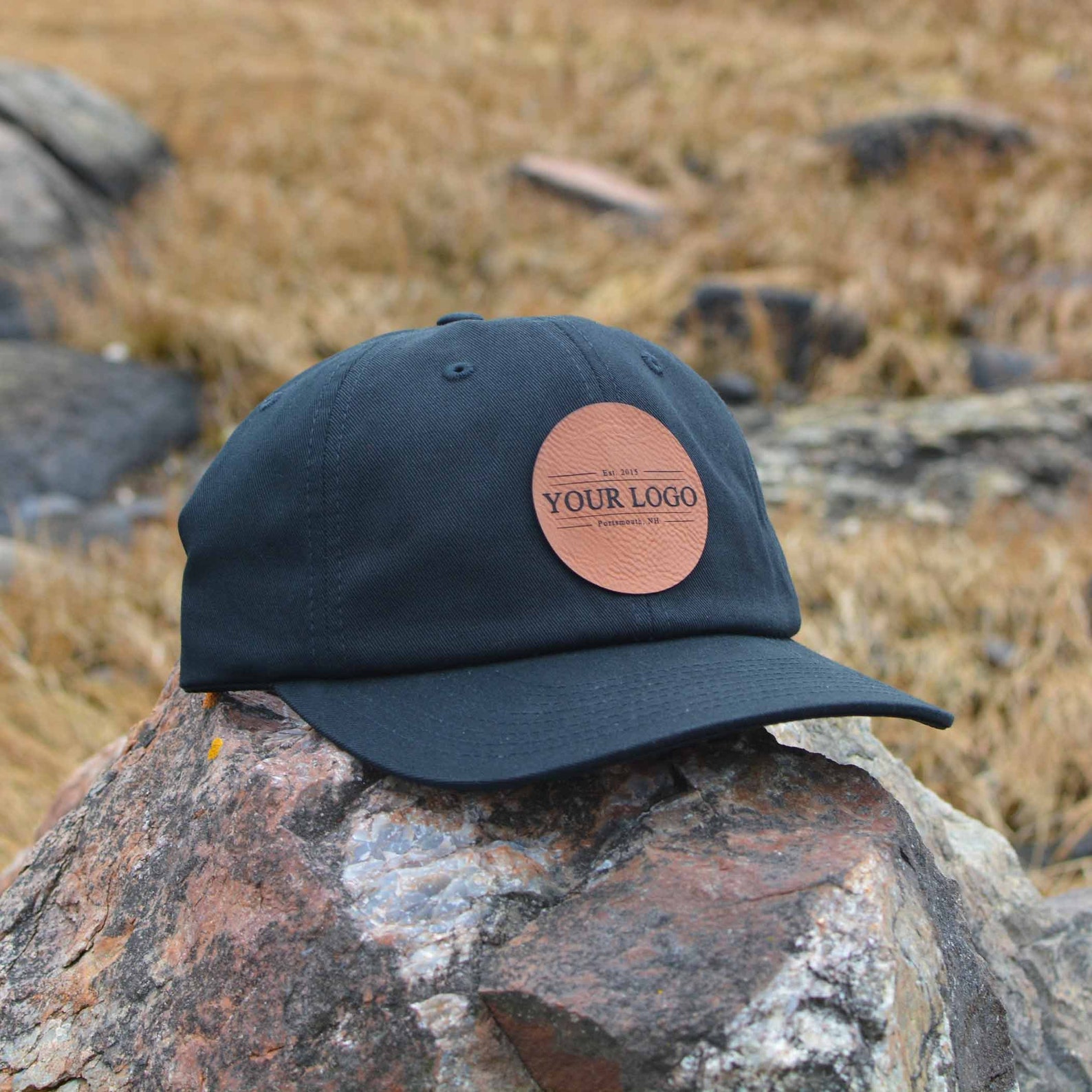 Custom Logo Hats Company Logo Hat Faux Leather Patch Low Etsy