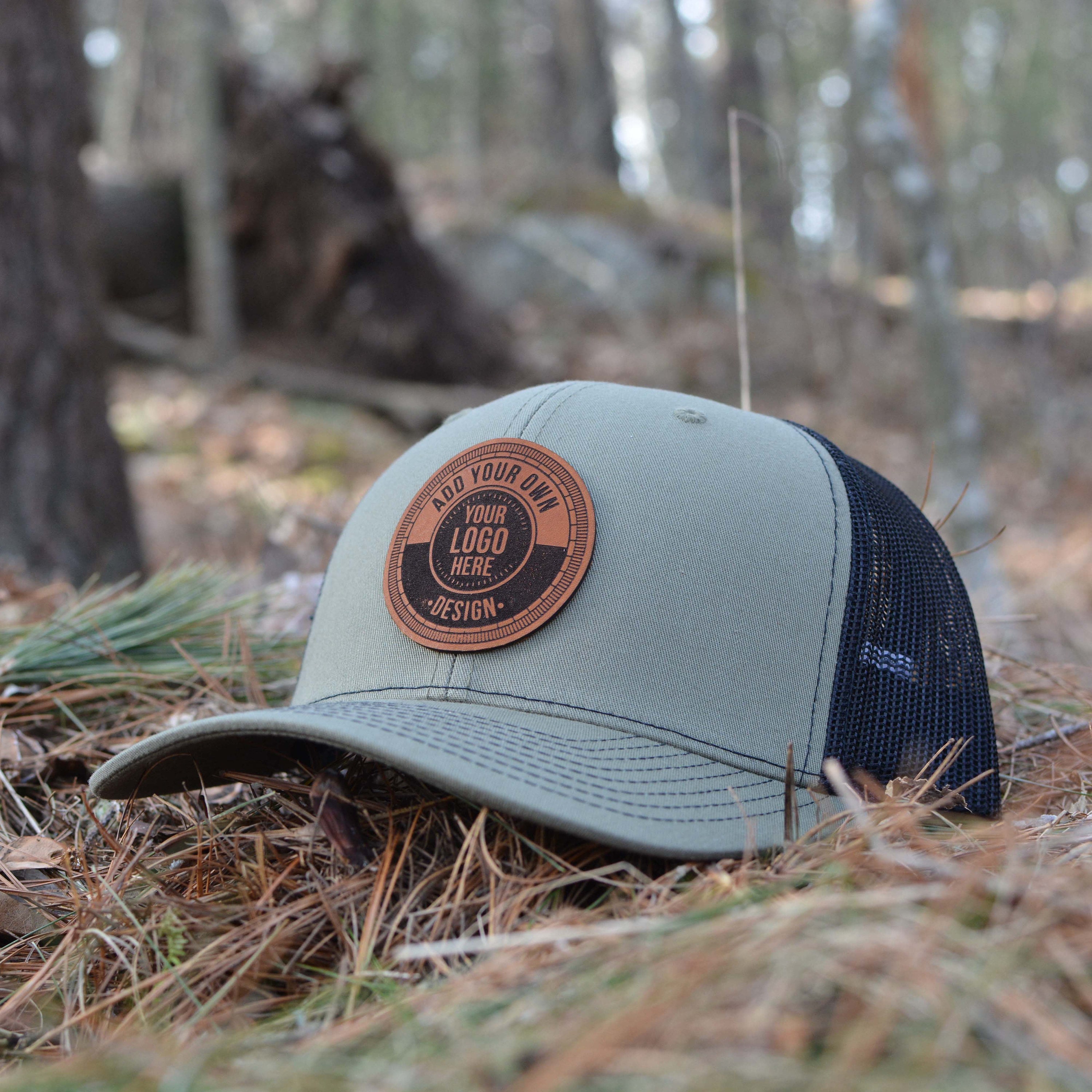 Logo Hat Leather Patch Laser Engraved 