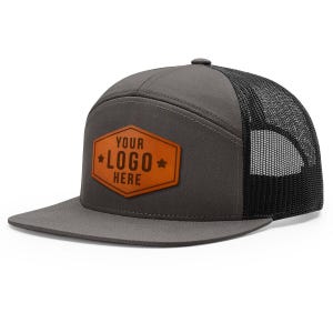 Truckerhoeden met aangepast logo, bedrijfslogohoed, leren patch, lasergegraveerde leren patch, aangepaste leren patch hoeden, gepersonaliseerde herenhoeden, gepersonaliseerde herenhoeden