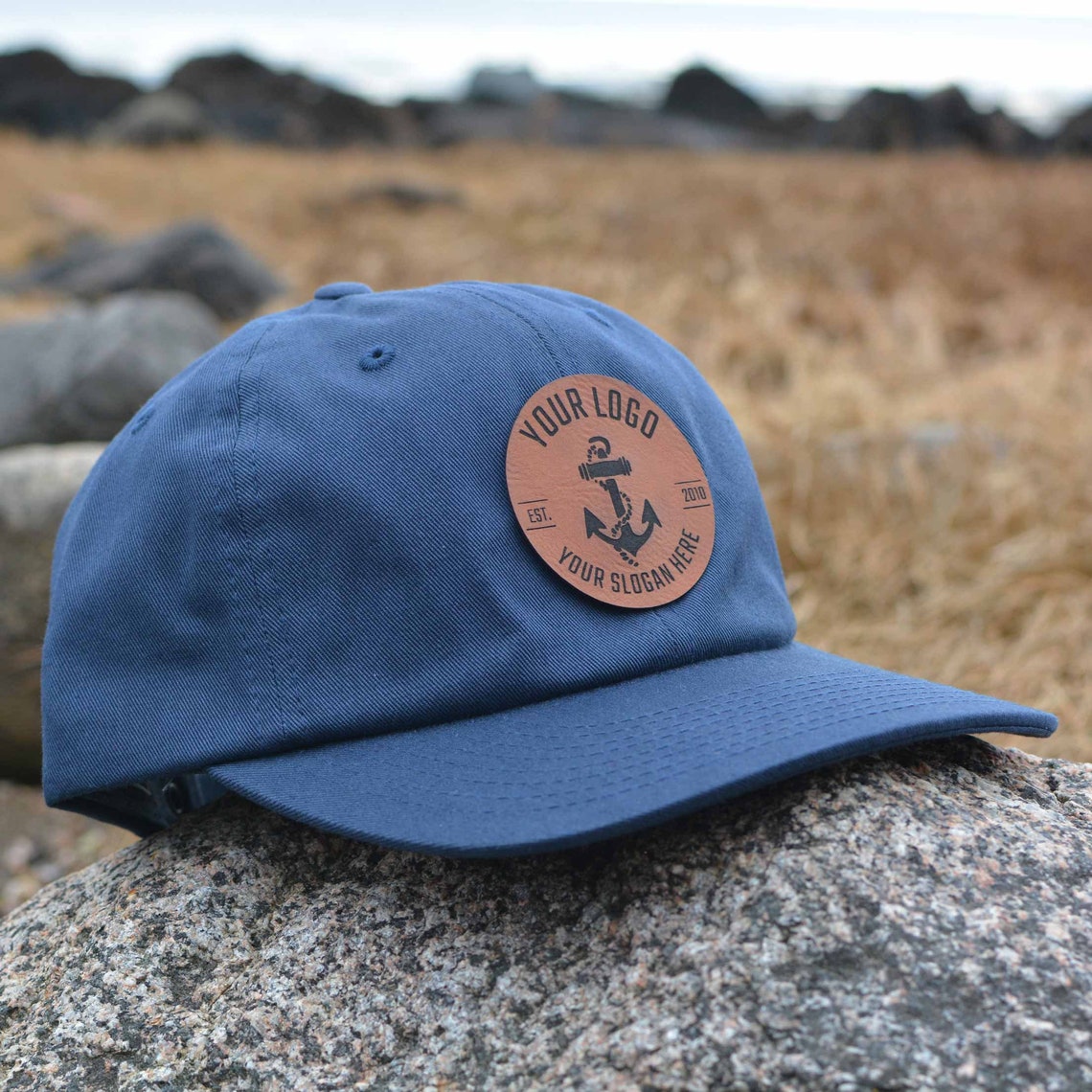 Custom Logo Hats Company Logo Hat Faux Leather Patch Low Etsy