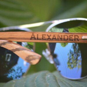 Groomsmen Sunglasses. Personalized Aviator Sunglasses. Wood Sunglasses. Bachelor Party Sunglasses. Engraved Unisex Sunglasses.Groomsmen Gift image 5