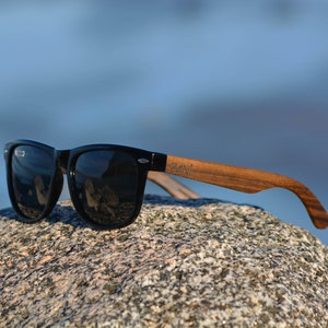 Wood Sunglasses, Custom Logo Wood Sunglasses, Wayfarer Polarized Wood Bamboo Sunglasses for Men and Women, Personalized Groomsmen Gift image 4