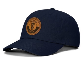 Aangepaste logo vaderhoeden, bedrijfslogo hoed, leren patch, lasergegraveerde leren patch, aangepaste leren patch hoeden, gepersonaliseerde herenhoeden