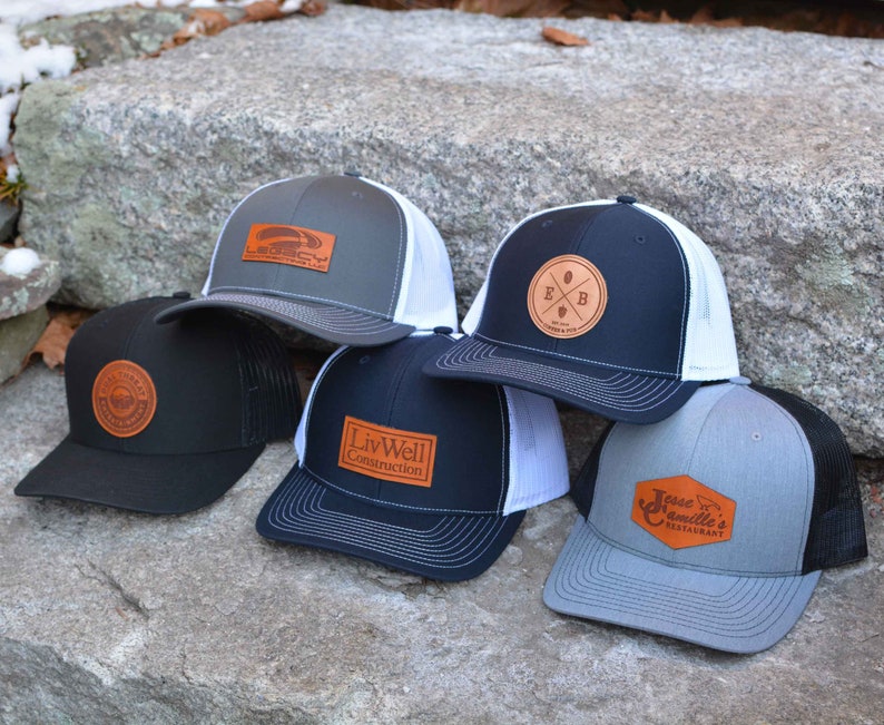 Casquette en cuir avec logo personnalisé, Casquette avec logo personnalisé, Casquette avec logo d'entreprise, Casquette trucker avec écusson, Chapeau personnalisé, Cadeaux promotionnels, Casquette avec logo personnalisé image 8