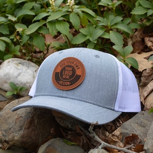 Youth Logo Hats, Company Logo Hat, Leather Patch, Laser Engraved Leather Patch, Custom Leather Patch Hats, Personalized Kids Hats. Child Hat