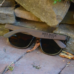 Wood Sunglasses, Custom Logo Wood Sunglasses, Classic Polarized Wood Bamboo Sunglasses for Men and Women, Personalized Groomsmen Gift