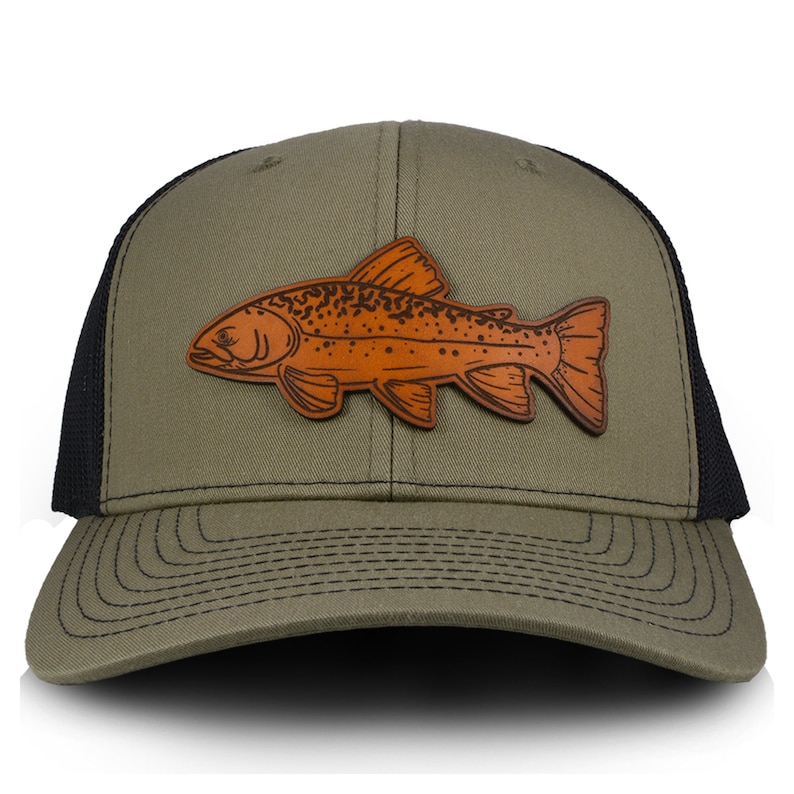 Brook Trout Patch Hat Custom Richardson 112 Leather Patch Etsy
