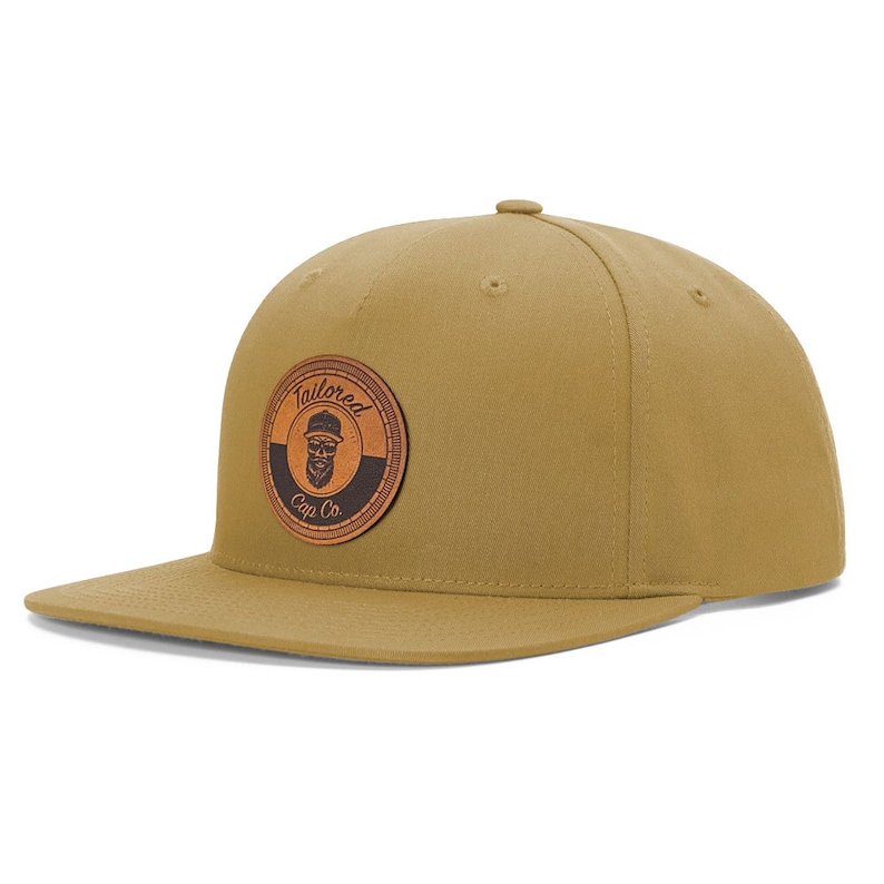 Custom Logo Flat Bill Hats Company Logo Hat Leather Patch - Etsy