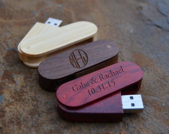Personalized Wood Flash Drive. 8 GB Thumb Drive. Groomsmen Gift. Wedding Gift. Personalized Wedding Favor. Photography USB.