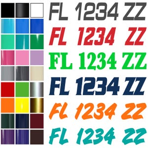 Boat Registration Numbers 1CL / 2 Pack/Custom State Registration Stickers/Vinyl Boat Decal Graphics Pair