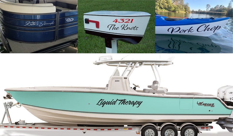 Boat Name Decal / Custom Hull Graphic / Premium Marine Vinyl Lettering / Personalized Vinyl Lettering image 8