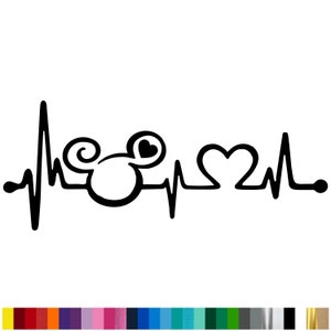 Disney Addict Heart Beat Decal |  For Your Vehicle, Home, Laptop or any Smooth Surface | Vinyl Graphic Sticker