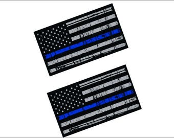 Adesivo Thin Blue Line – Supporto Alla Polizia – Dimensioni 10x5 Cm Vinile Nero/blu