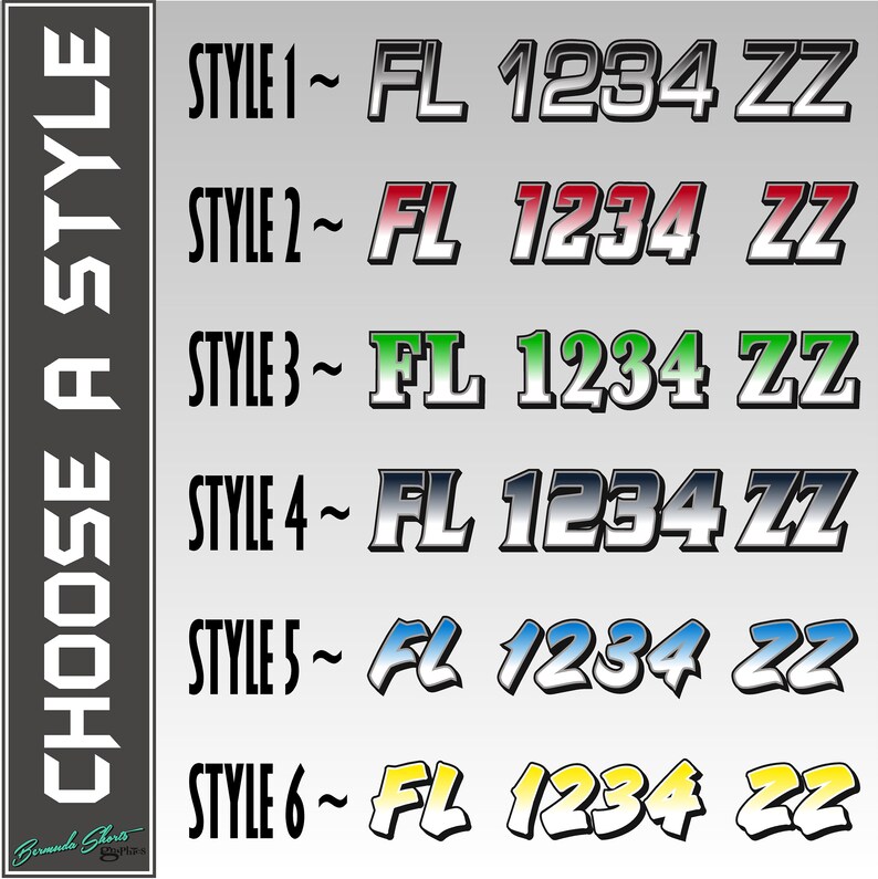 Boat Registration Numbers / PAIR / Personalized State Etsy
