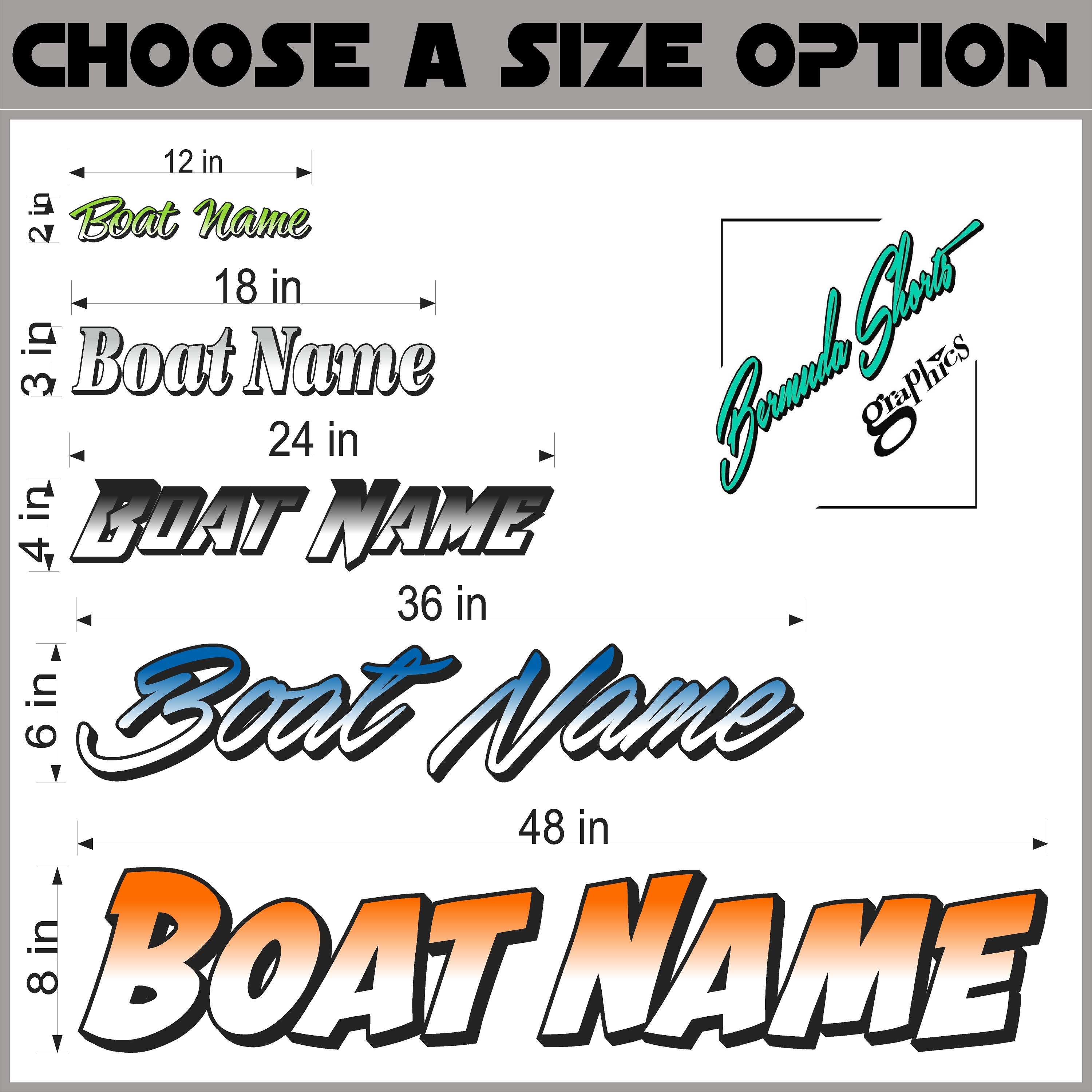 Boat name stickers