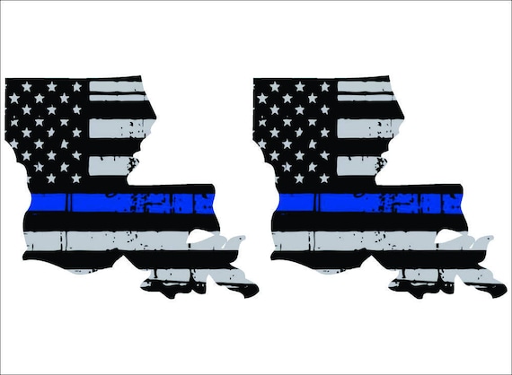 Set of 2 2/" Thin Blue Line State of Texas Exterior REFLECTIVE window Decal
