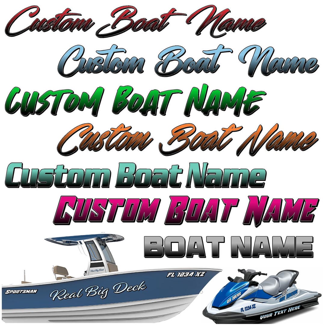 Custom Boat Name Decals for Boats, PWC, Kayaks and Watercraft CTDB #38 ...