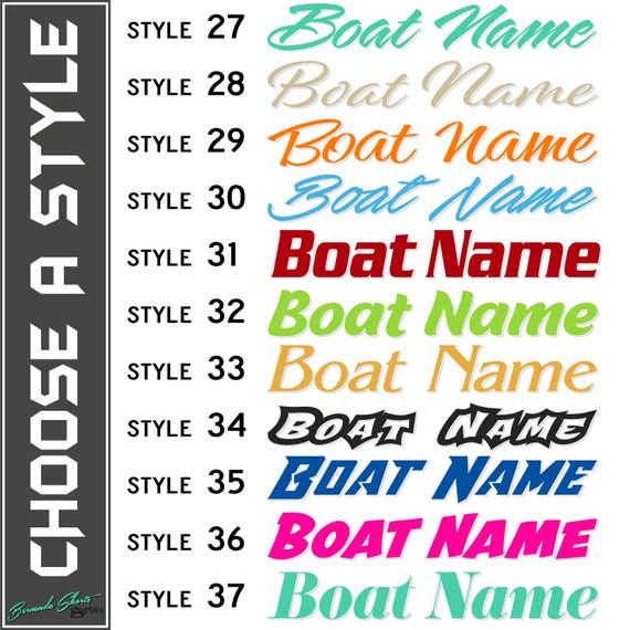 Boat Name Decal Custom Hull Graphic Premium Marine Vinyl