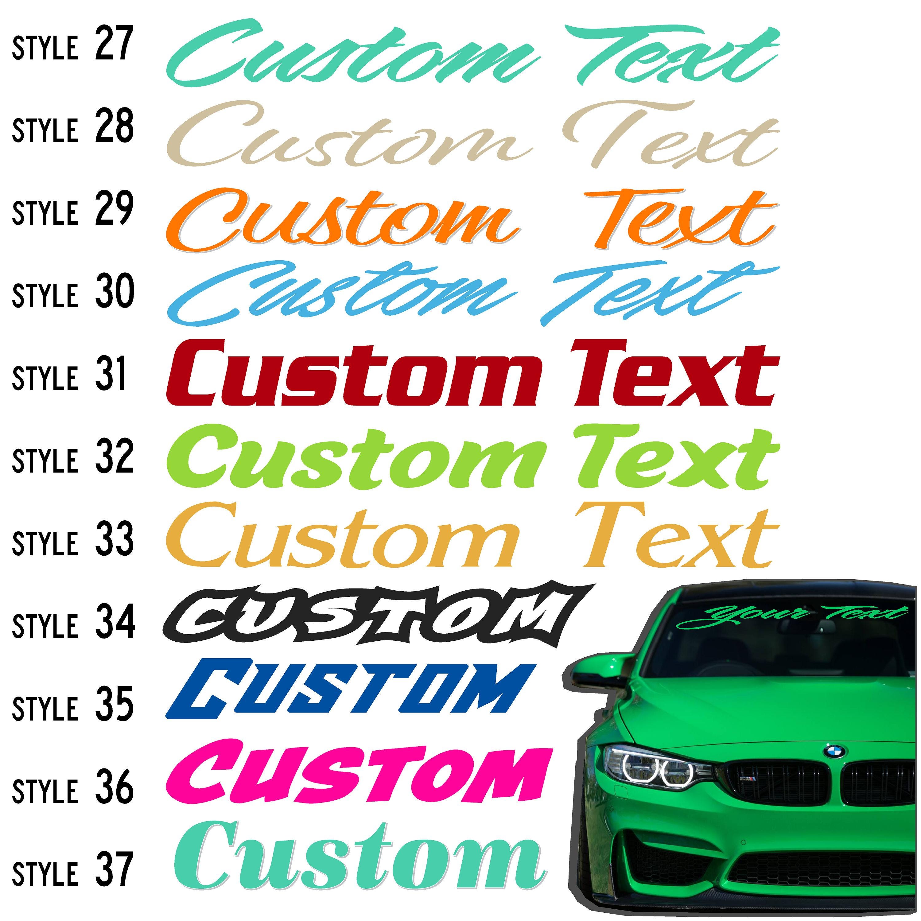 Custom Vinyl Windshield Decal, Personalized Automotive Lettering - Etsy
