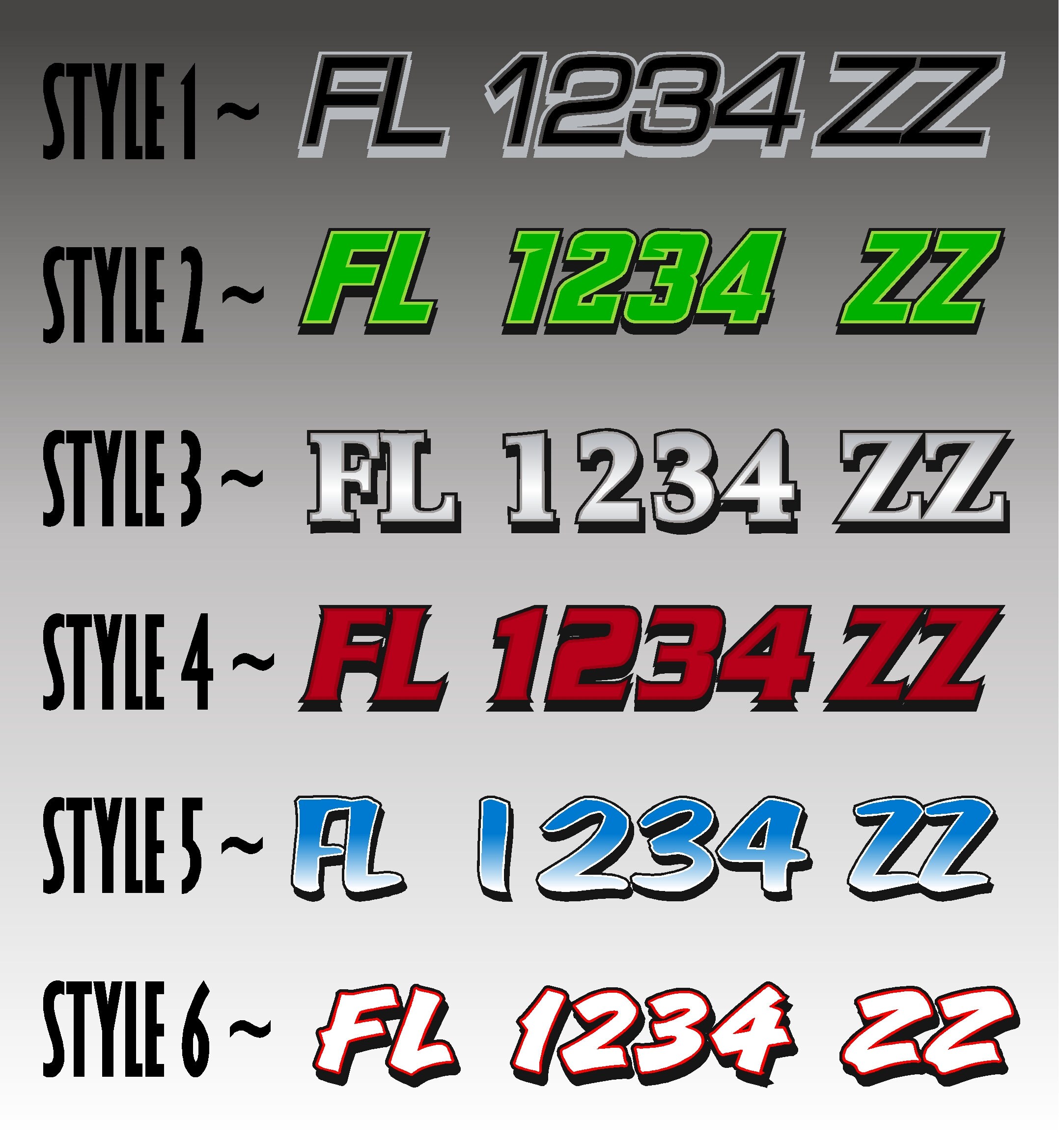 Boat Registration Numbers / PAIR / Personalized State Etsy