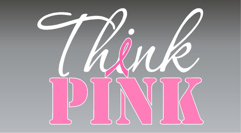 Think Pink Breast Cancer Ribbon Decal Sticker Vinyl Car Window Bumper Truck 7/"