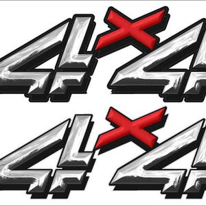 4X4 Truck Decal / Chrome RX effect / PAIR / vehicle graphics / Chevy Silverado GMC Sierra / decal / vinyl / wall graphic / window sticker