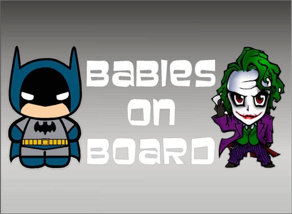 Batman and Joker Babies on Board Vinyl Vehicle Decal DC Comics Sticker