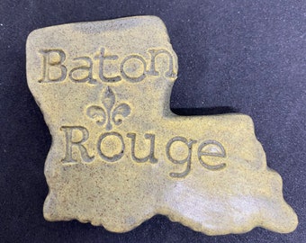 Baton Rouge Louisiana  Ornament or Magnet with Fleur Dis Lis , Hand-made Ceriamc Ornament/ Magnet