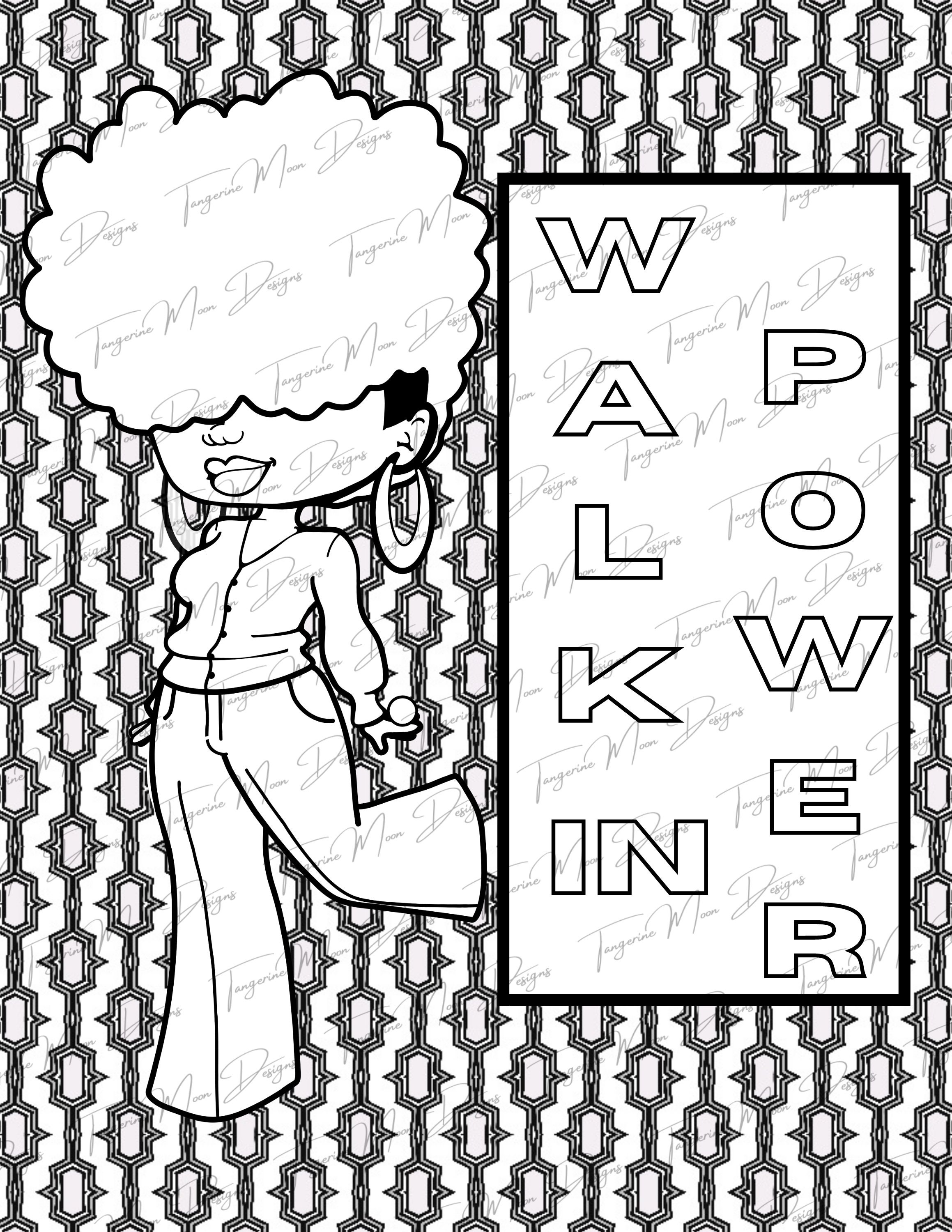 African American Coloring Page featuring intricate designs