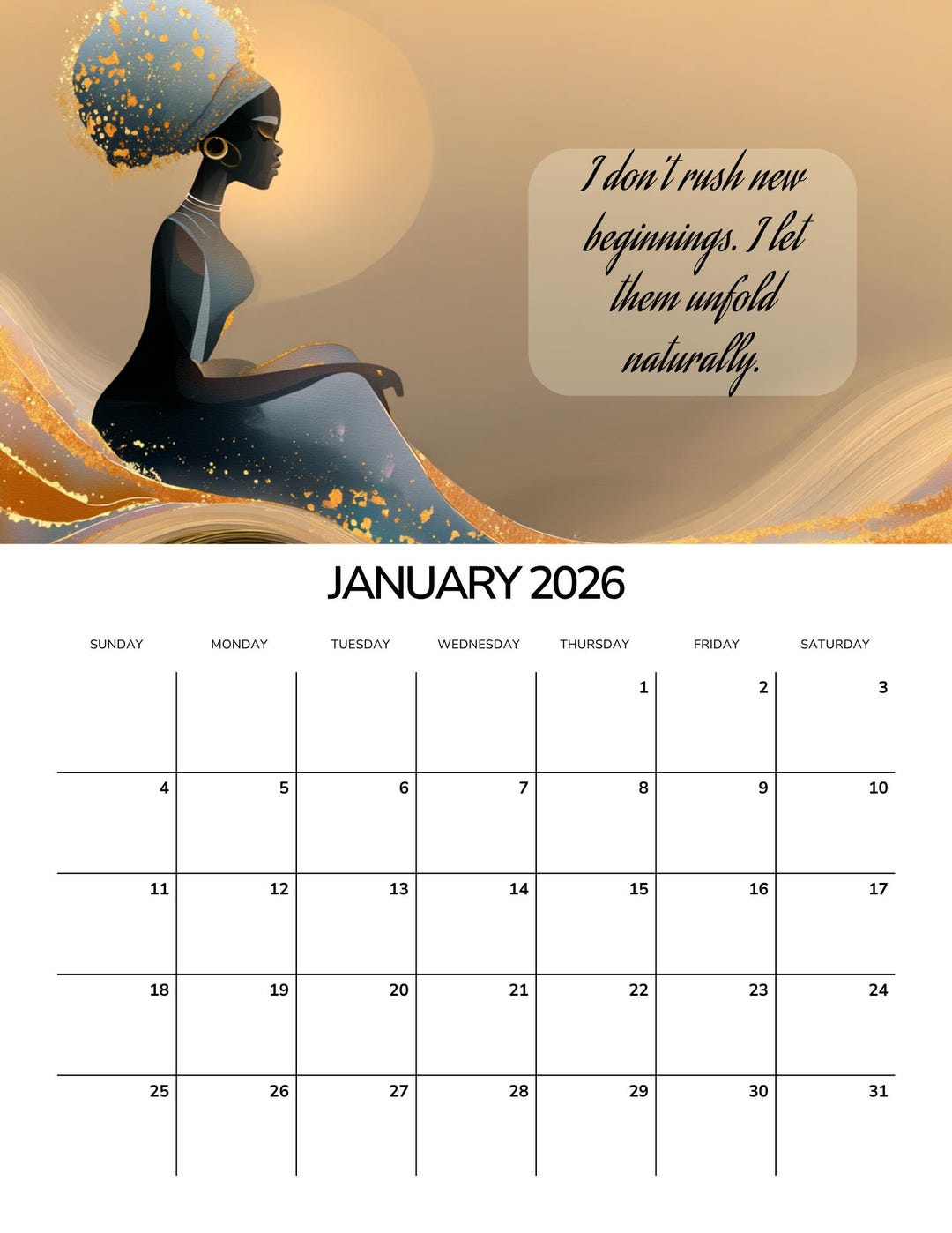 2026 Wall Calendar | Affirmation Art | Soulful Affirmations - Etsy