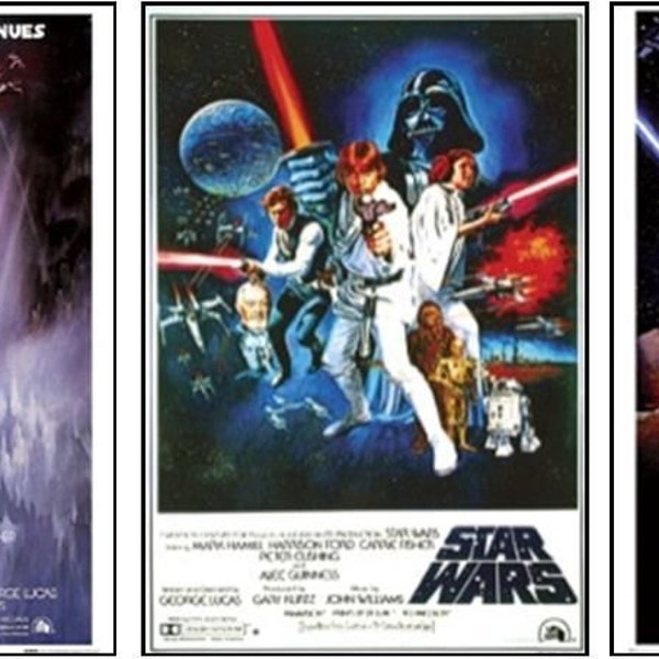 Star Wars Posters clásicos Movie Poster colector conjunto Original de 3 24 x 36