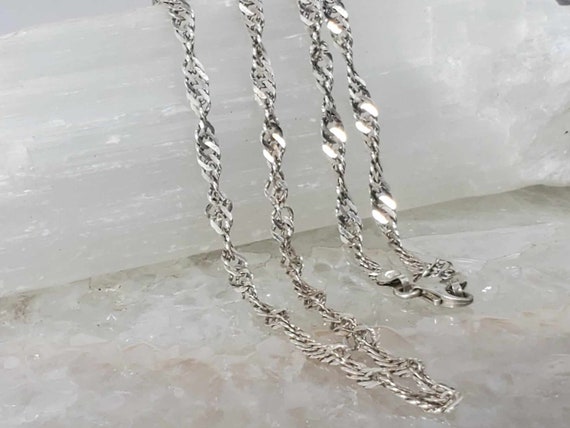 Singapore Style Sterling Silver Necklace 20 inches - image 2