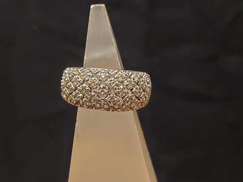 Domed CZ Sterling Silver Ring Size 7
