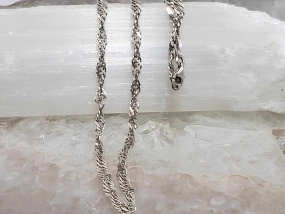 Singapore Style Sterling Silver Necklace 20 inches - image 1